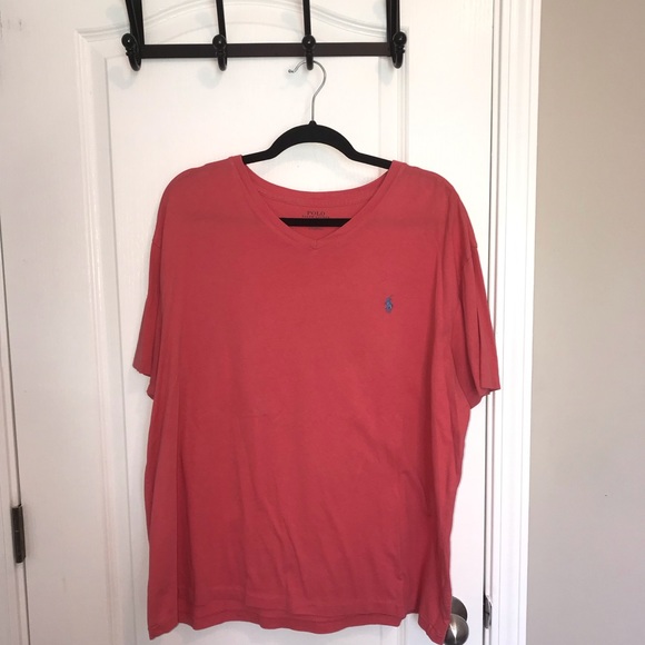 red polo v neck t shirt